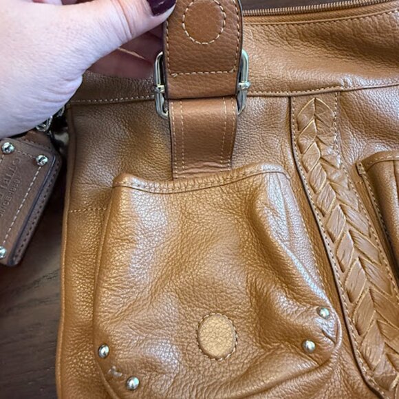 Tiganaello Pebble Leather bag with adjustable strap shoulder or crossbody Cognac - Picture 8 of 16